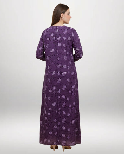 Printed Winter Khaddar Long Dress (1 Piece)