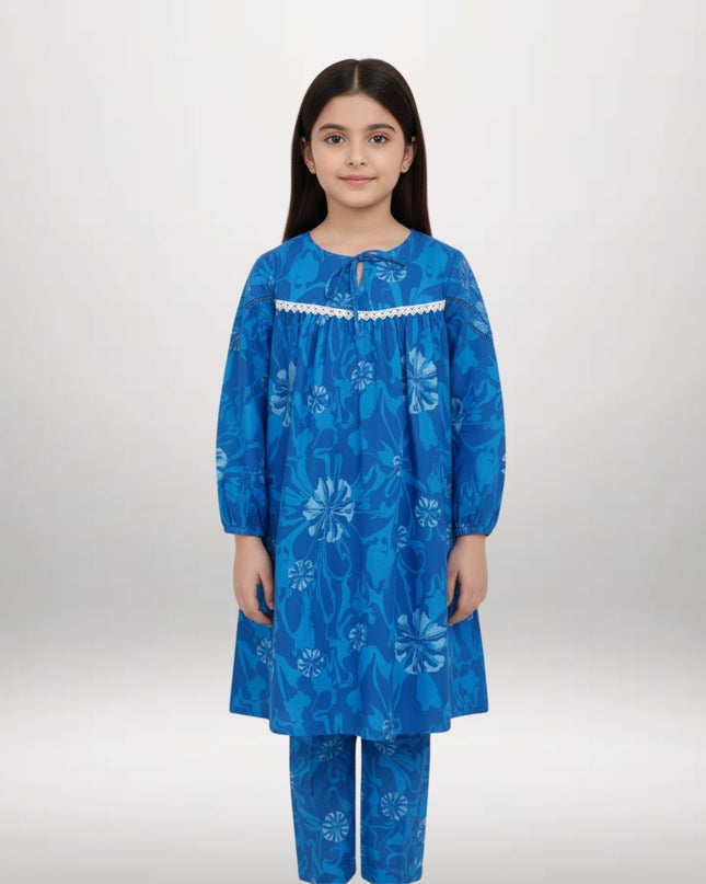 Girls Winter Khaddar Frock – 2 Piece Set